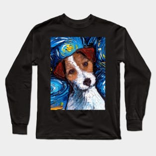 Jack Russell Night (Portrait) Long Sleeve T-Shirt